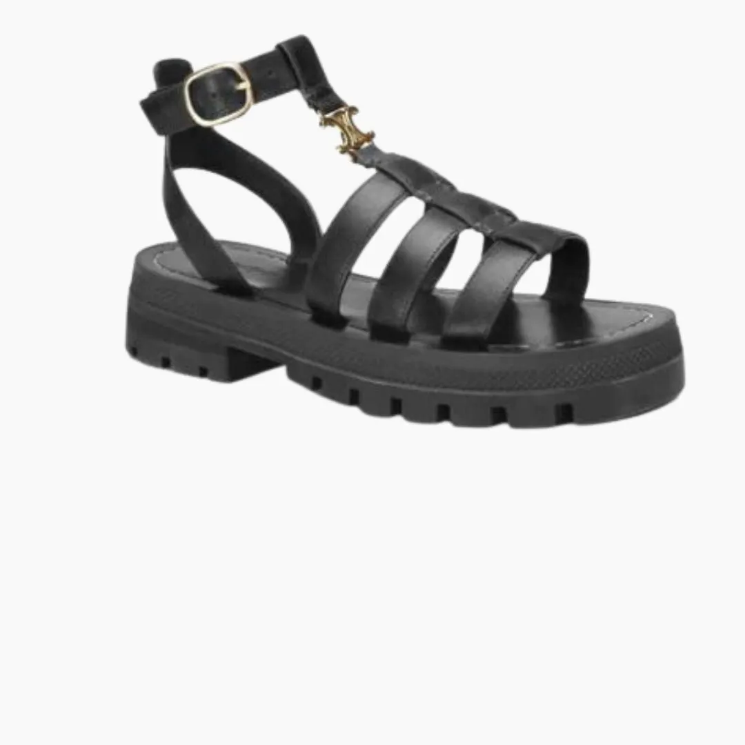 Chunky Sole Gladiator Sandals with Buckle Closure