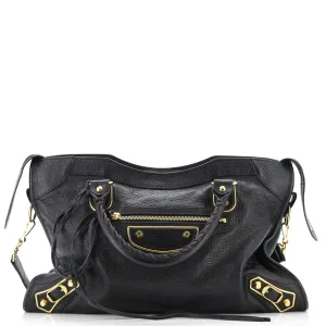 City Classic Metallic Edge Bag Leather Medium