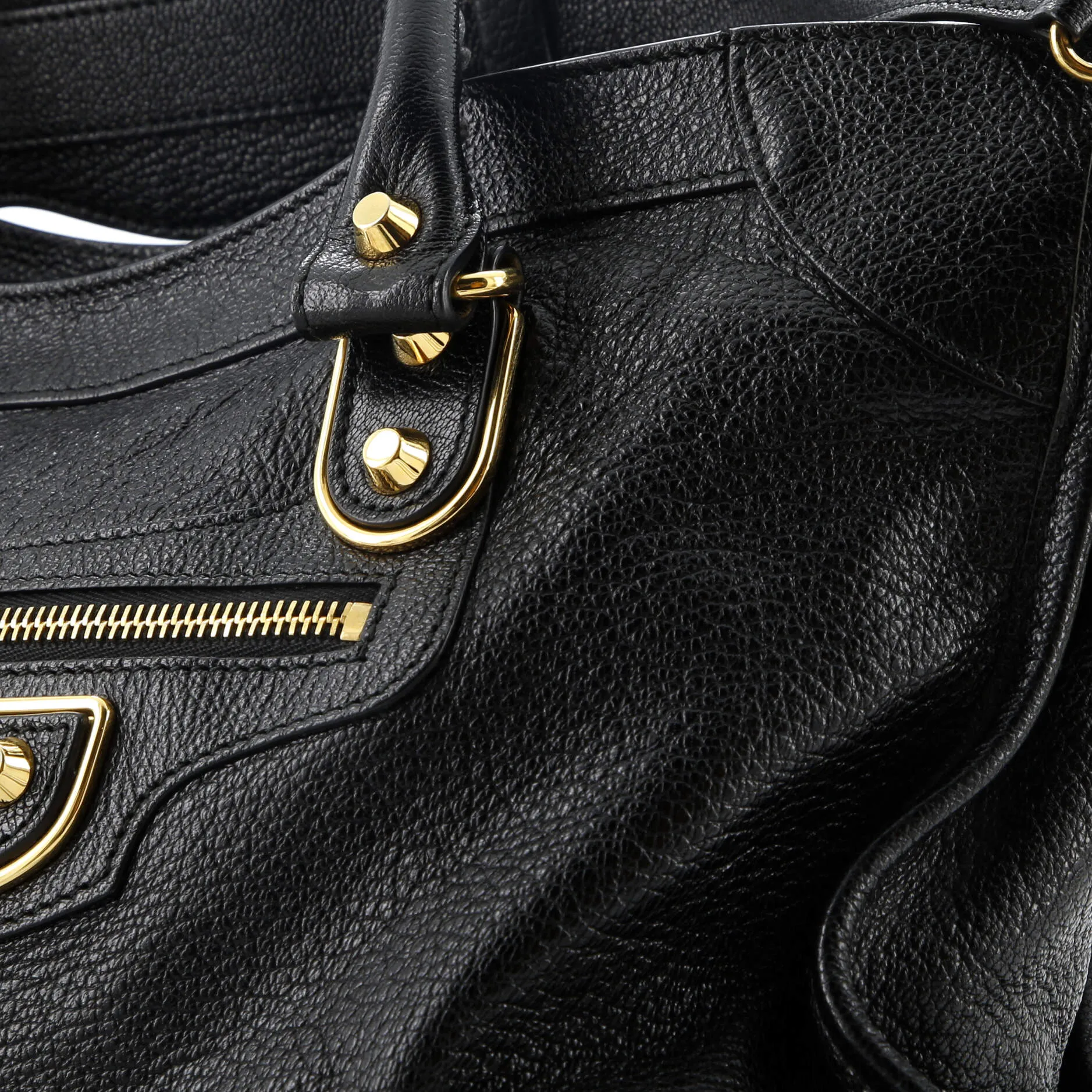 City Classic Metallic Edge Bag Leather Medium