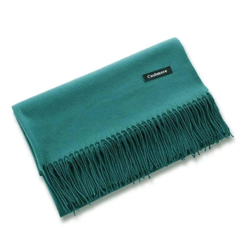 Classic Plaid Cashmere Scarf Soft Pashmina Headband Muffler