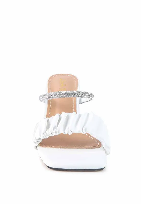 Clear 3" Heel Rhinestone Dress Sandals