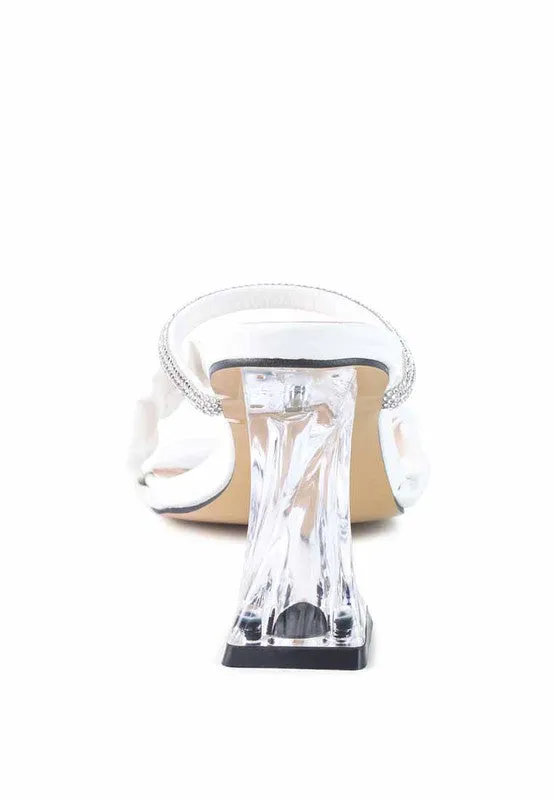 Clear 3" Heel Rhinestone Dress Sandals