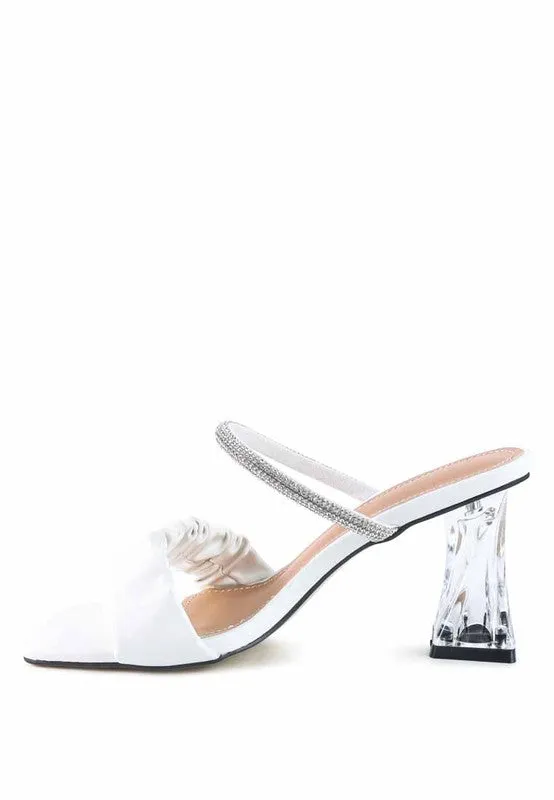 Clear 3" Heel Rhinestone Dress Sandals