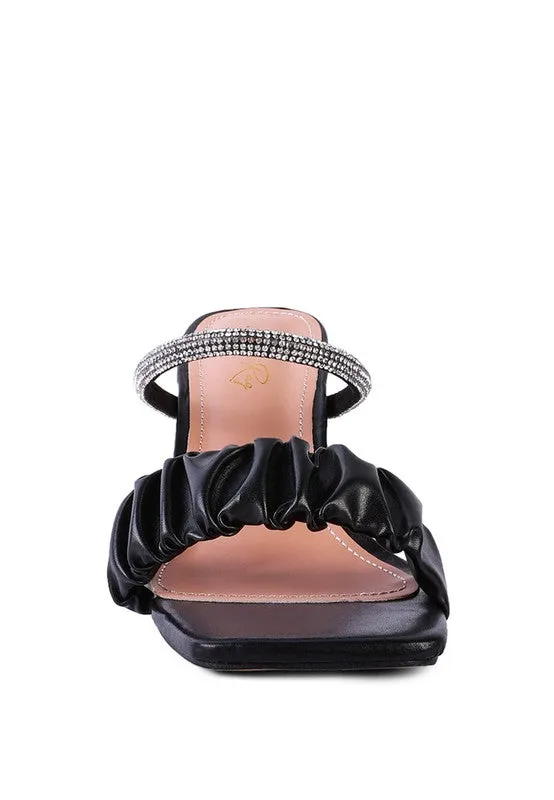 Clear 3" Heel Rhinestone Dress Sandals