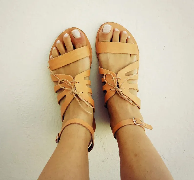 Closed ankle strap sandals