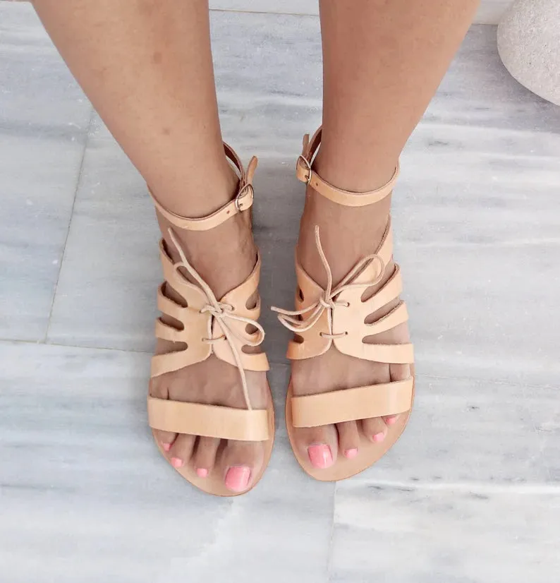 Closed ankle strap sandals