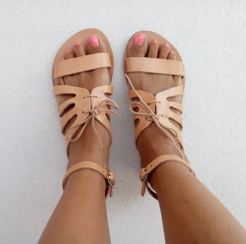 Closed ankle strap sandals