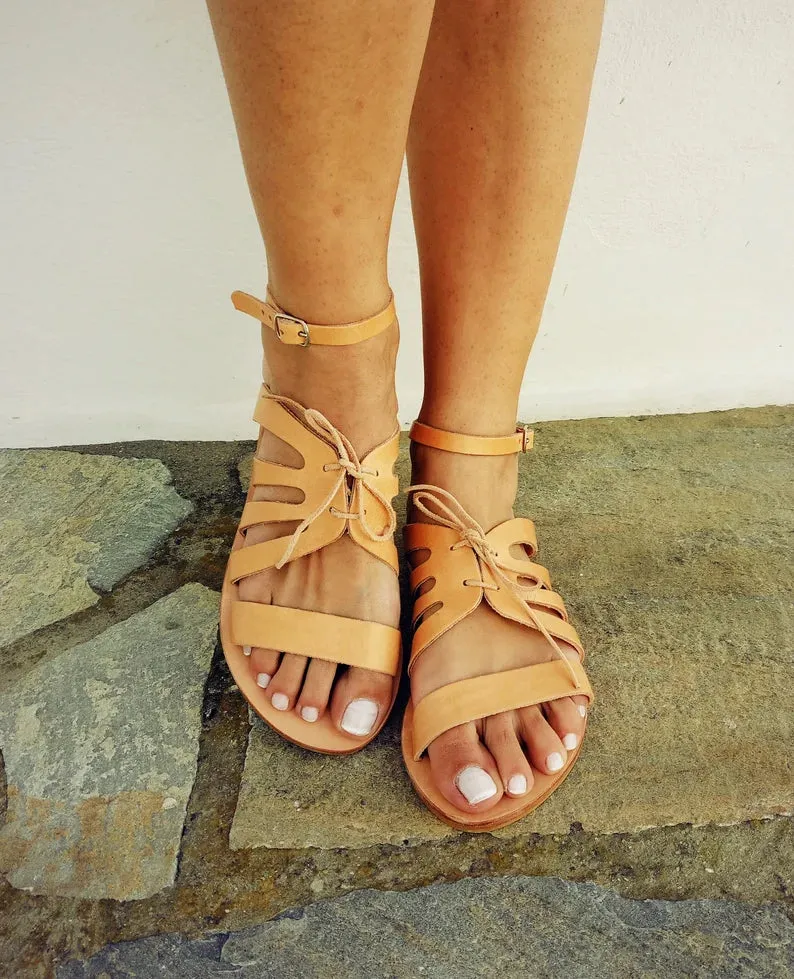 Closed ankle strap sandals