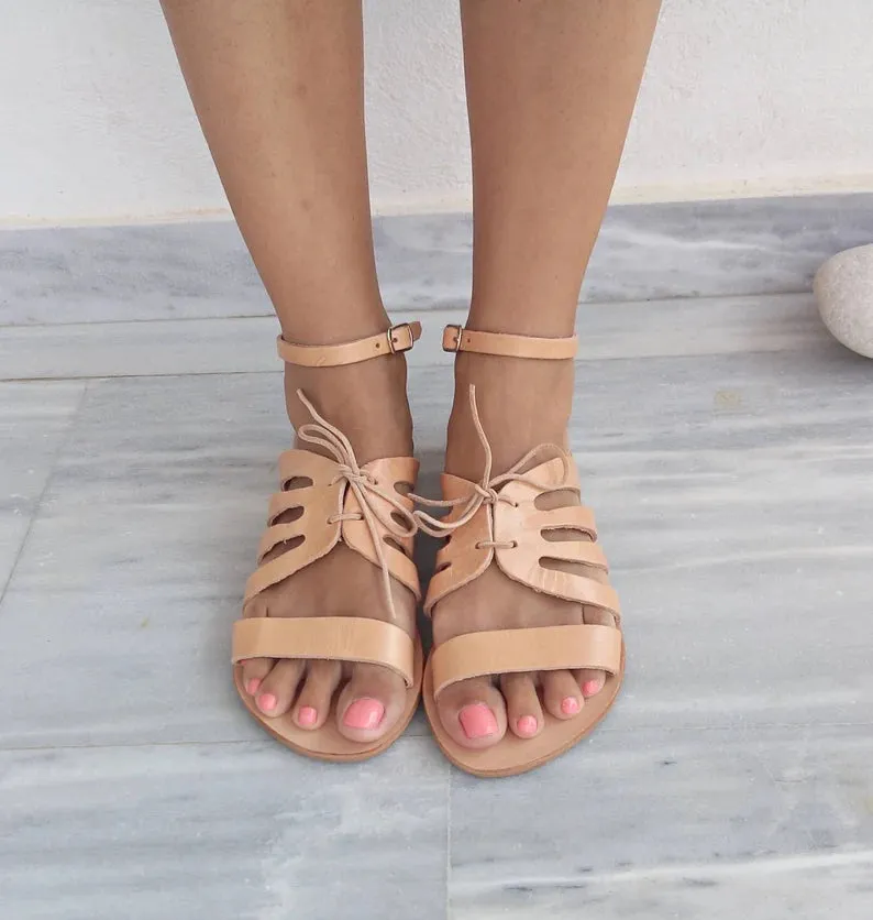 Closed ankle strap sandals