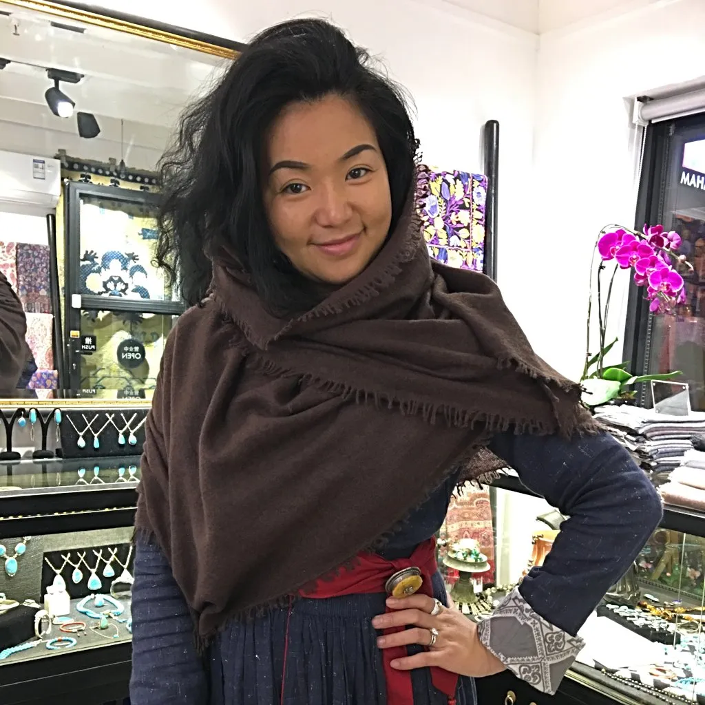 Cozy Pashmina Knit Scarf - Chocolate