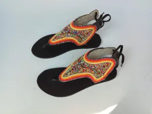 CUSTOMIZED African beaded sandals, summer sandals, Christmas gift for her,mom gift,beach sandals, leather sandals.