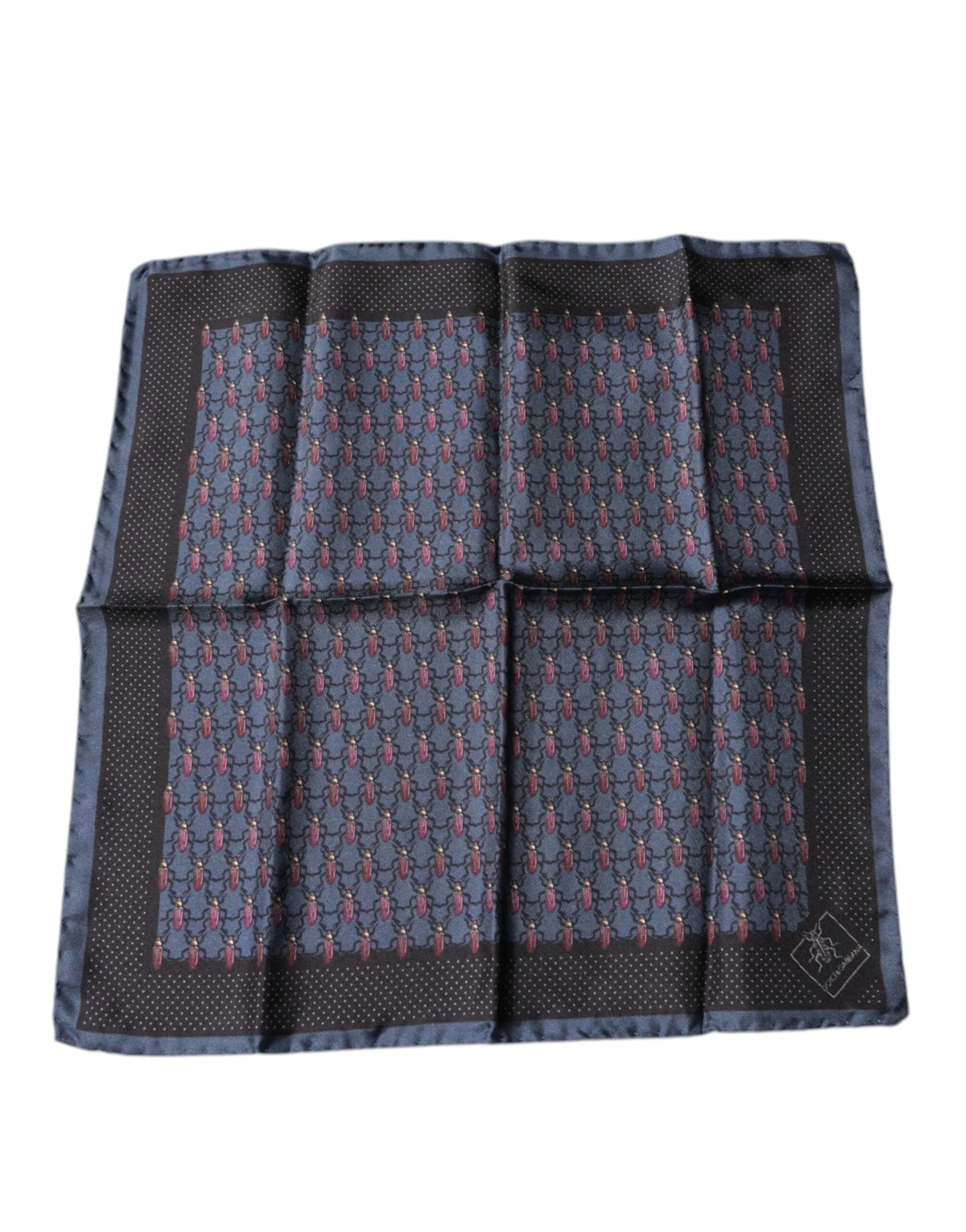 Dark Blue Beetle Square Handkerchief Scarf