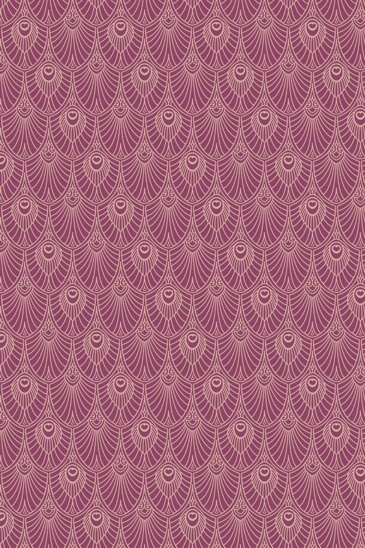 Deco Fans Plum Square Scarf