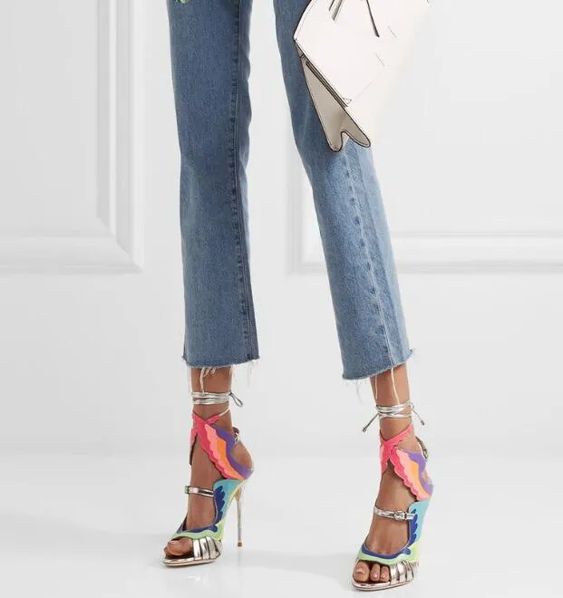 Desinger Leather Straps Wing Sandals