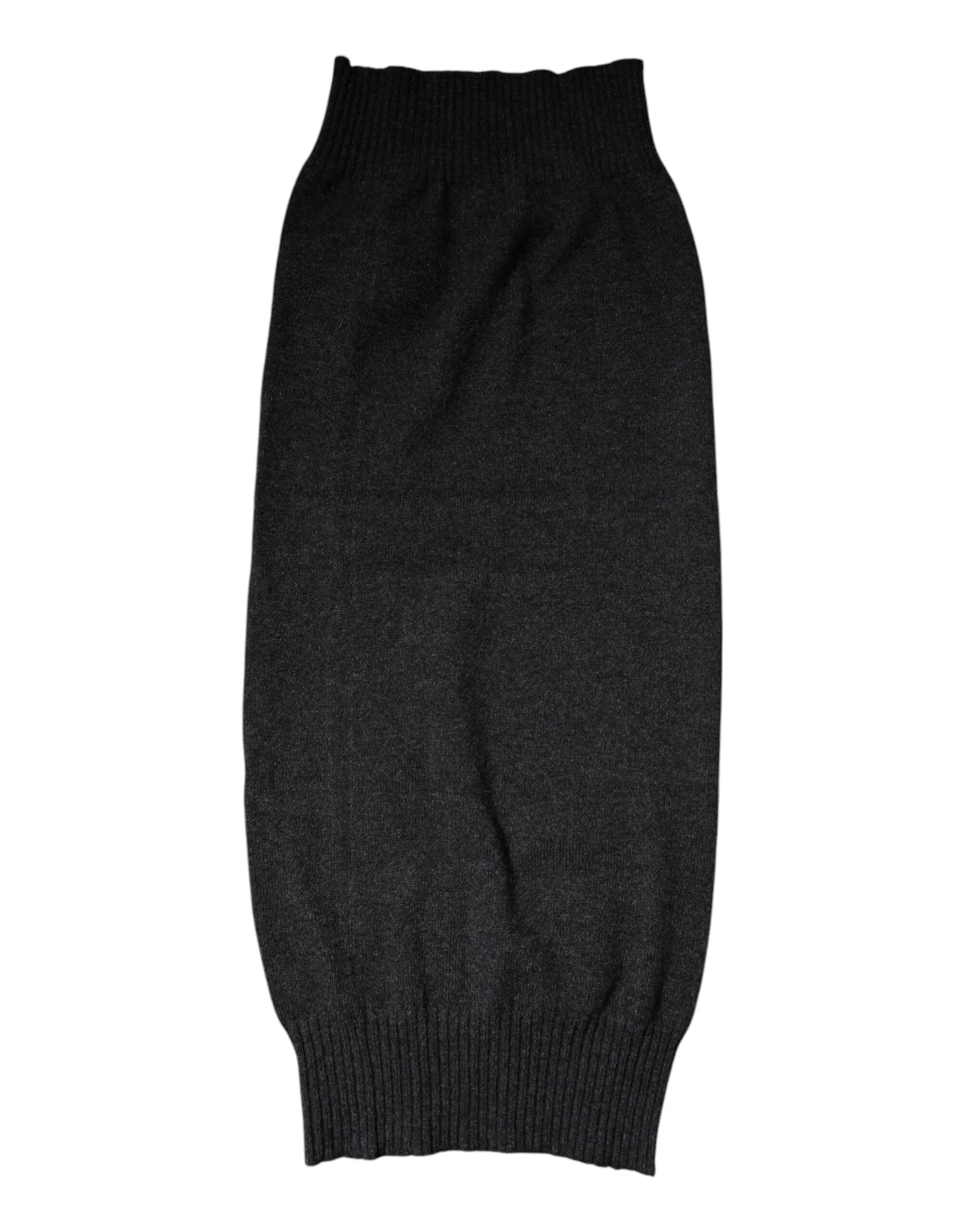 Dolce & Gabbana Black Cashmere Knitted Neck Warmer Foulard Scarf