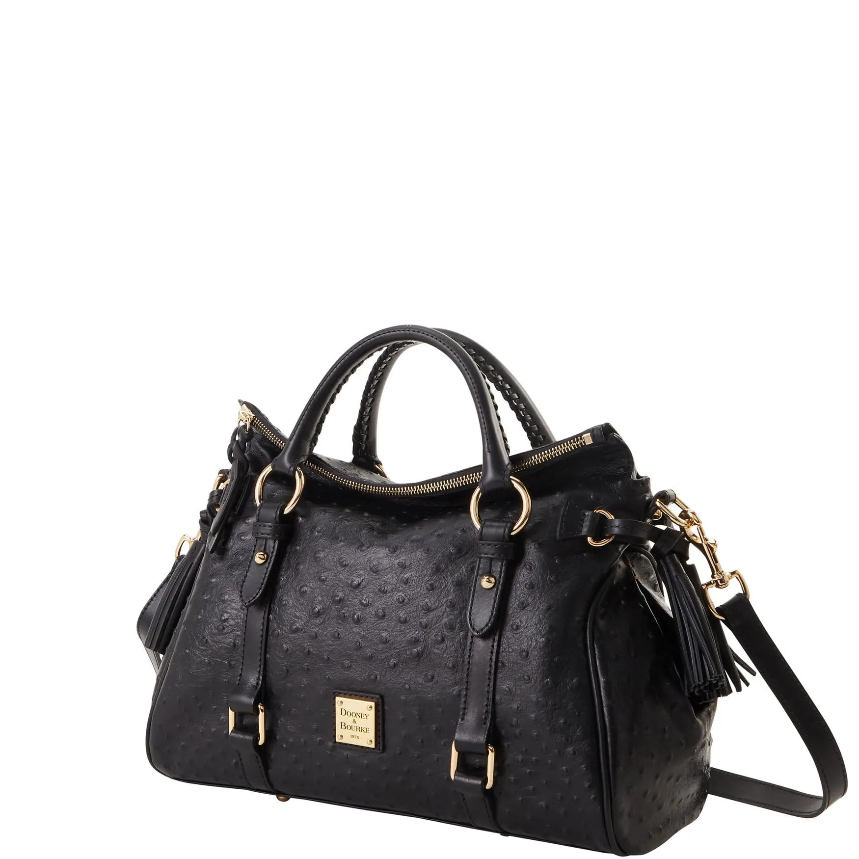 Dooney & Bourke Handbag, Ostrich Large Satchel - Black