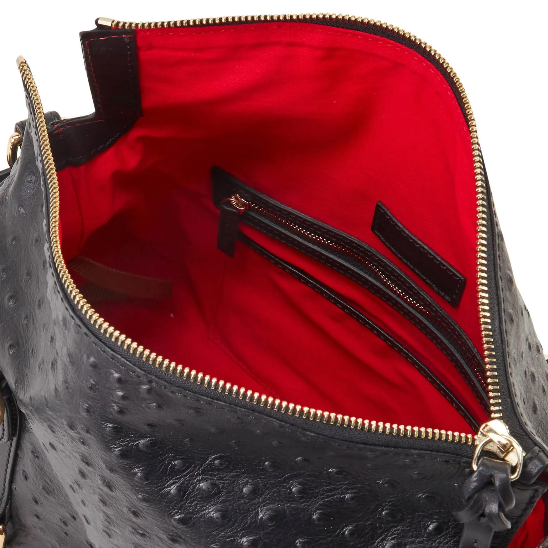 Dooney & Bourke Handbag, Ostrich Large Satchel - Black