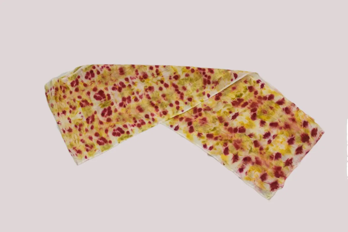 Dot to Dot / Yellow & Red Eco Print Scarf