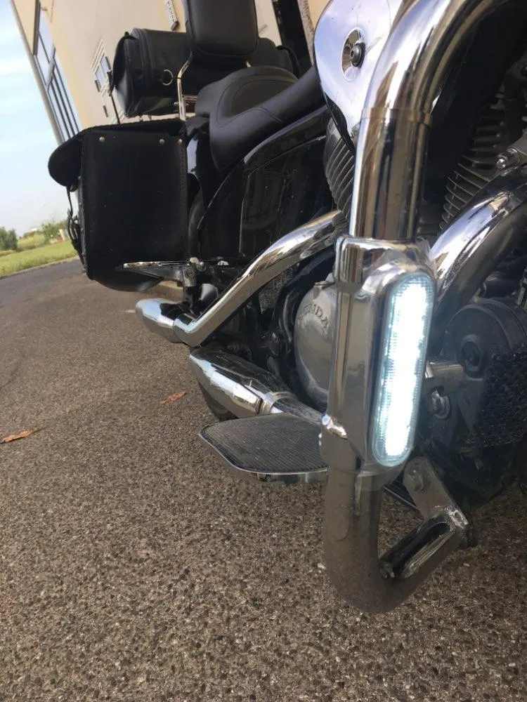 Eagle Lights Motorcycle Highway Bar Light Switchback Driving Lights DRL Turn Signal (White Amber LED for Crash Bars Harley Davidson Touring Bikes)