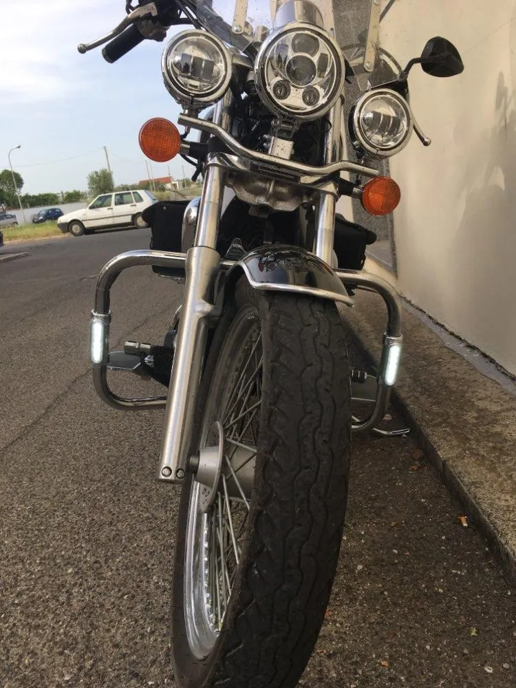 Eagle Lights Motorcycle Highway Bar Light Switchback Driving Lights DRL Turn Signal (White Amber LED for Crash Bars Harley Davidson Touring Bikes)
