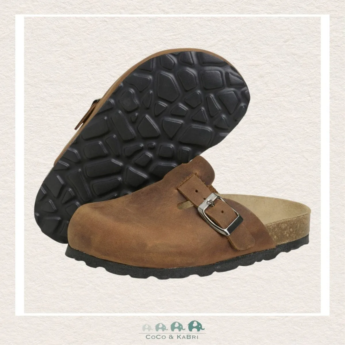 Enfant Kids Nubuck Leather Sandals - Acorn Brown (B1-115)