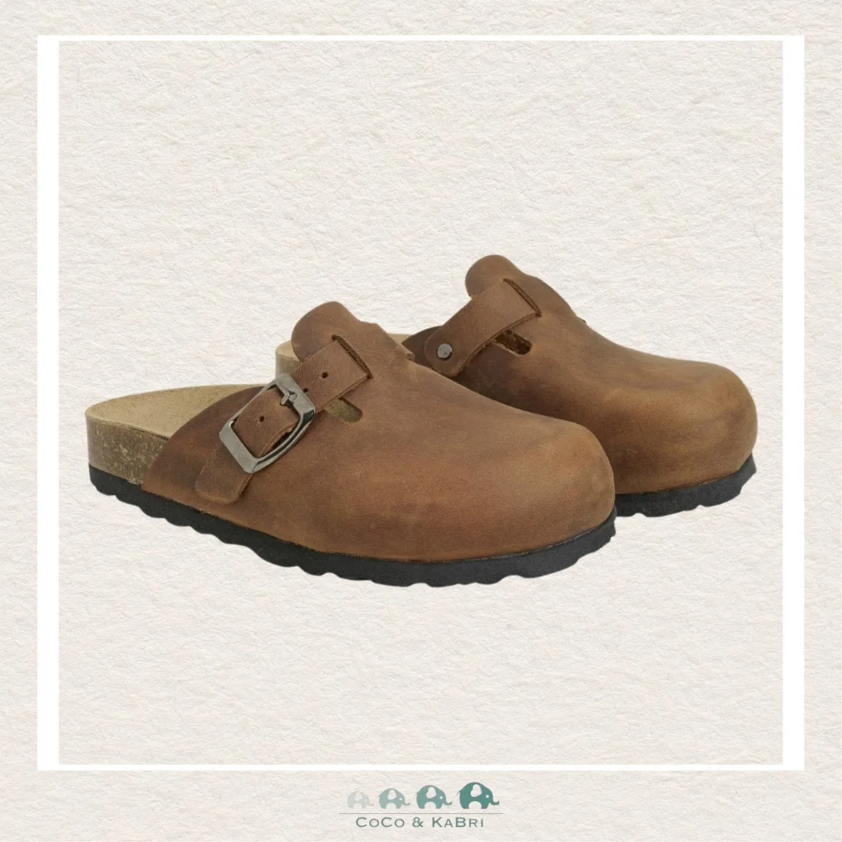 Enfant Kids Nubuck Leather Sandals - Acorn Brown (B1-115)