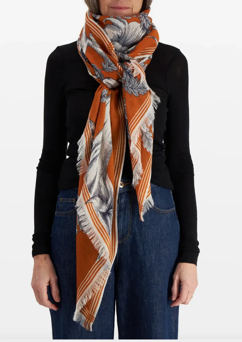 Etole 100 Archimede Scarf in Orange