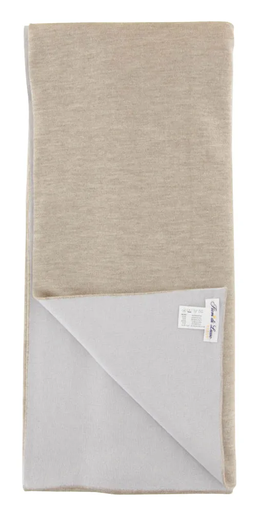 Fiori Di Lusso Beige Cashmere Blend Scarf