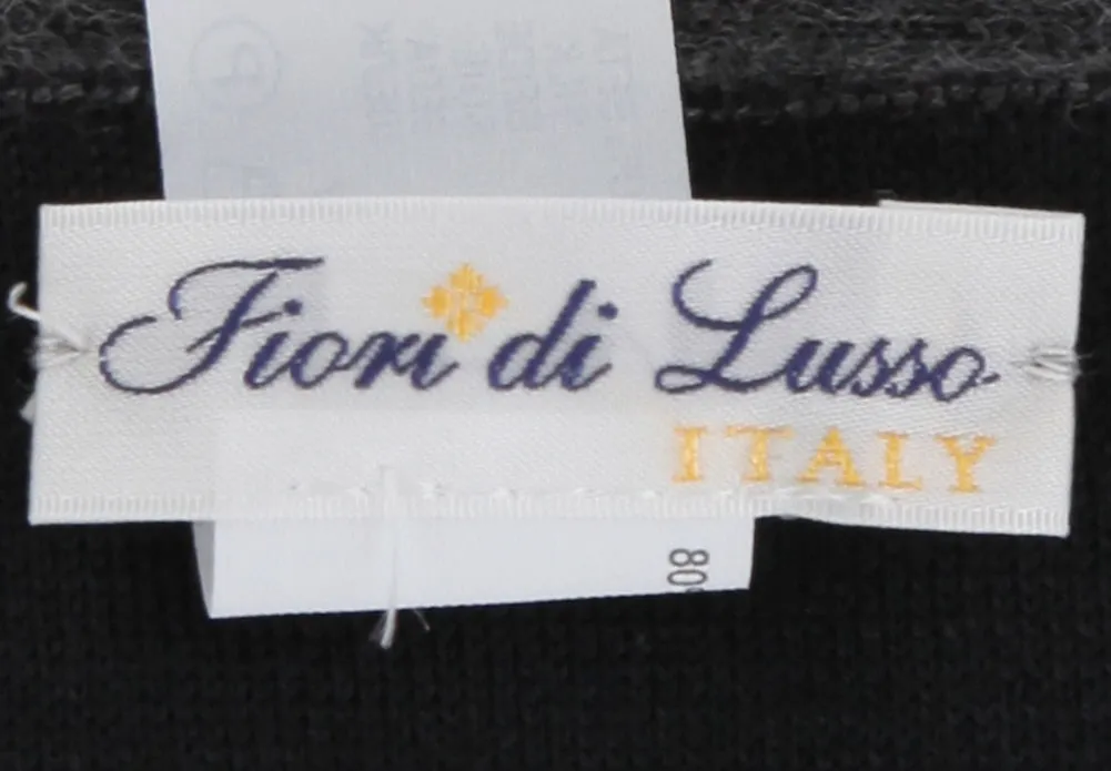 Fiori Di Lusso Black Cashmere Blend Scarf