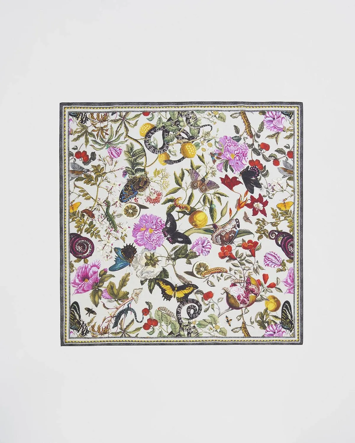 Floral Engravings Large Square Scarf