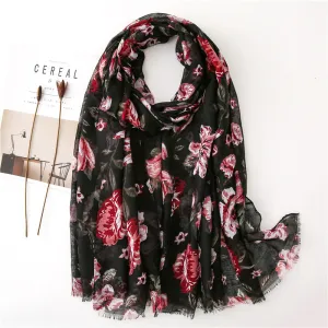 Flower Printed Scarf Ethnic Shawl for Women Ladies Girls
