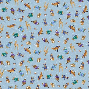 Flurry Friends by Henry Glass FOREST CRITTERS/BLUE