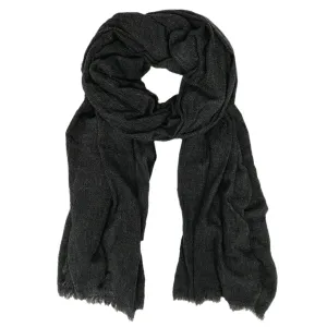 Frayed Cashmere Scarf Charcoal