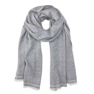 Frayed Cashmere Scarf Light Grey