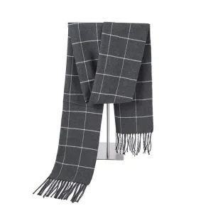 Fredrik Graph Check Cashmere Wool Scarf