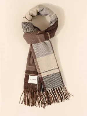 Fringe Hem Plaid Scarf - Multicolor - FD ⚡