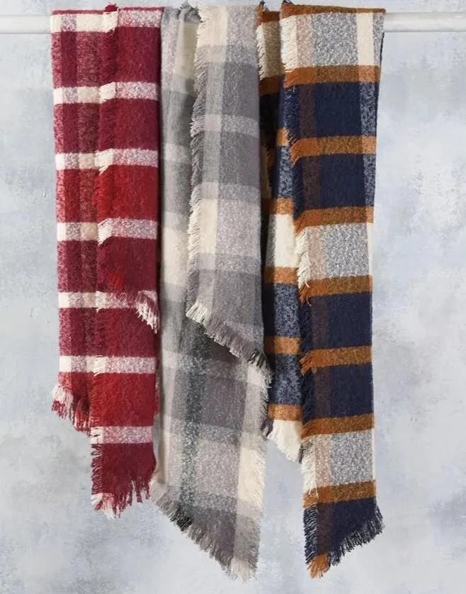Fringe Plaid Scarf