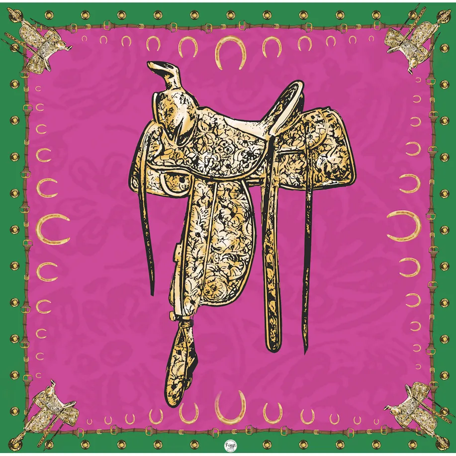 Fringe Scarves Pink Saddle Up Scarf