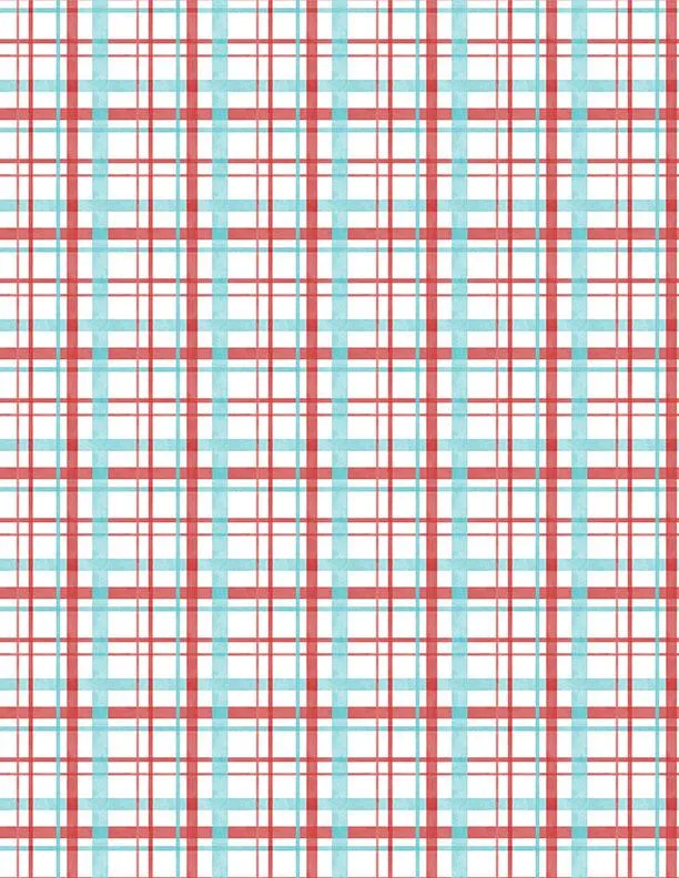 Frosty Merry-Mints by Wilmington Prints PLAID/WHITE
