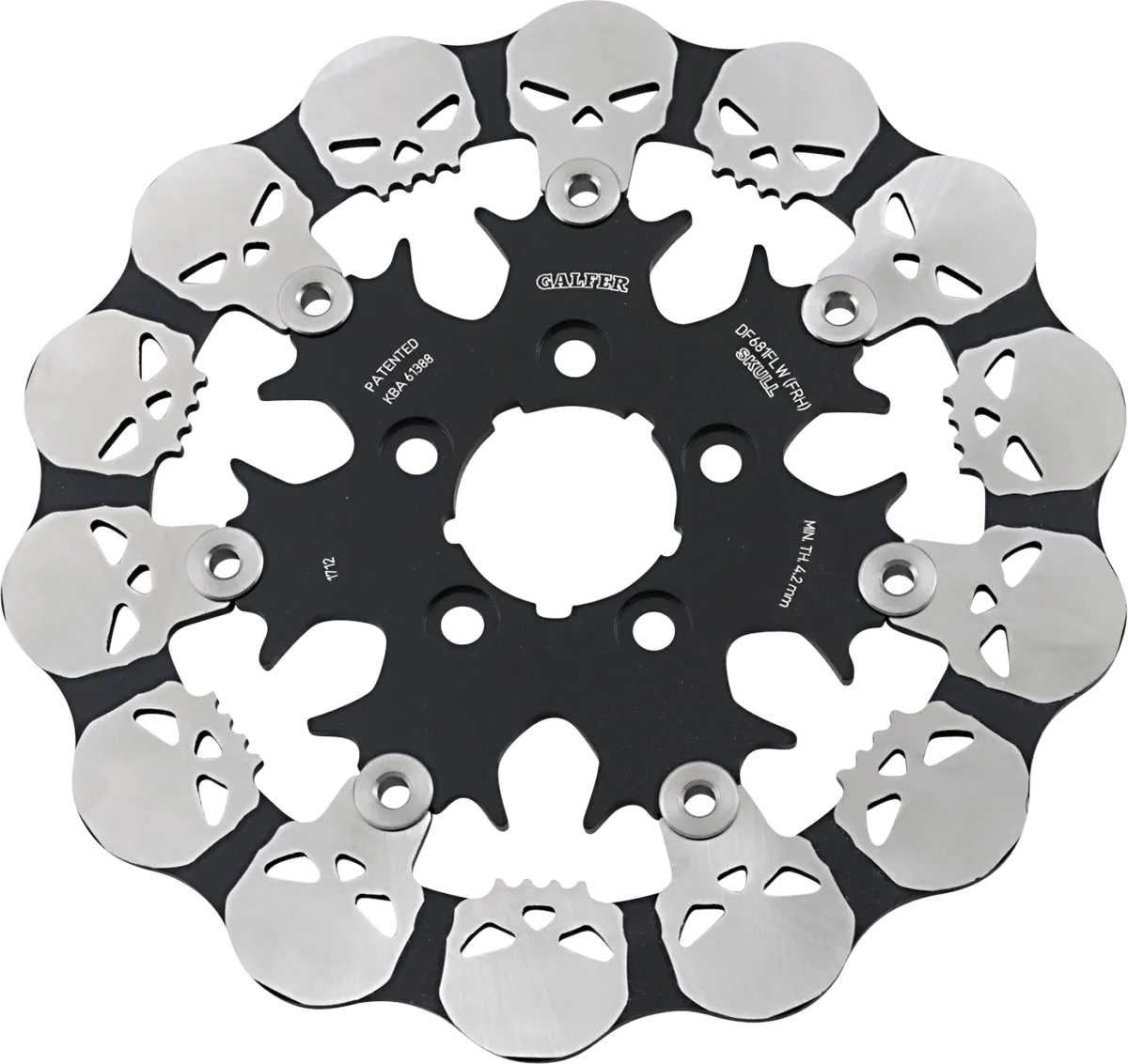 Galfer Brakes DF681FRH Floating Skull Rotor - Stainless