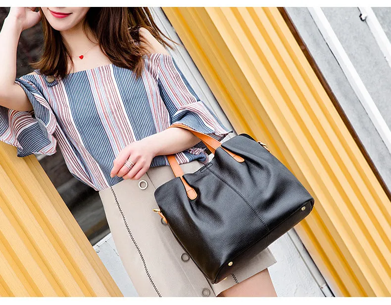 Genuine Leather Women Handbags Head Layer Cowhide Fashion Portable Shoulder Messenger Bags Composite