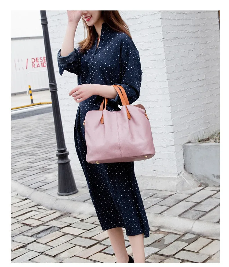 Genuine Leather Women Handbags Head Layer Cowhide Fashion Portable Shoulder Messenger Bags Composite