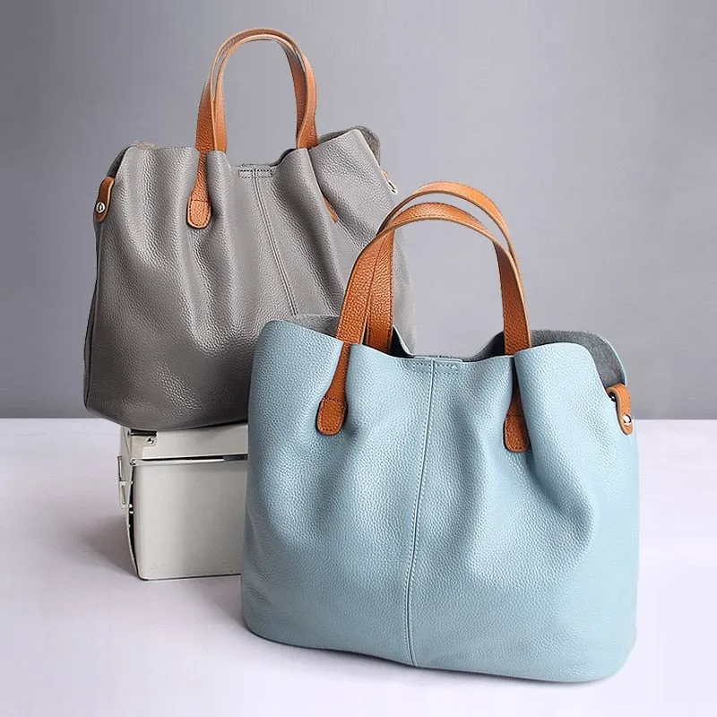 Genuine Leather Women Handbags Head Layer Cowhide Fashion Portable Shoulder Messenger Bags Composite