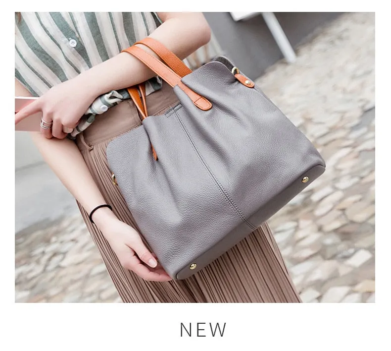 Genuine Leather Women Handbags Head Layer Cowhide Fashion Portable Shoulder Messenger Bags Composite