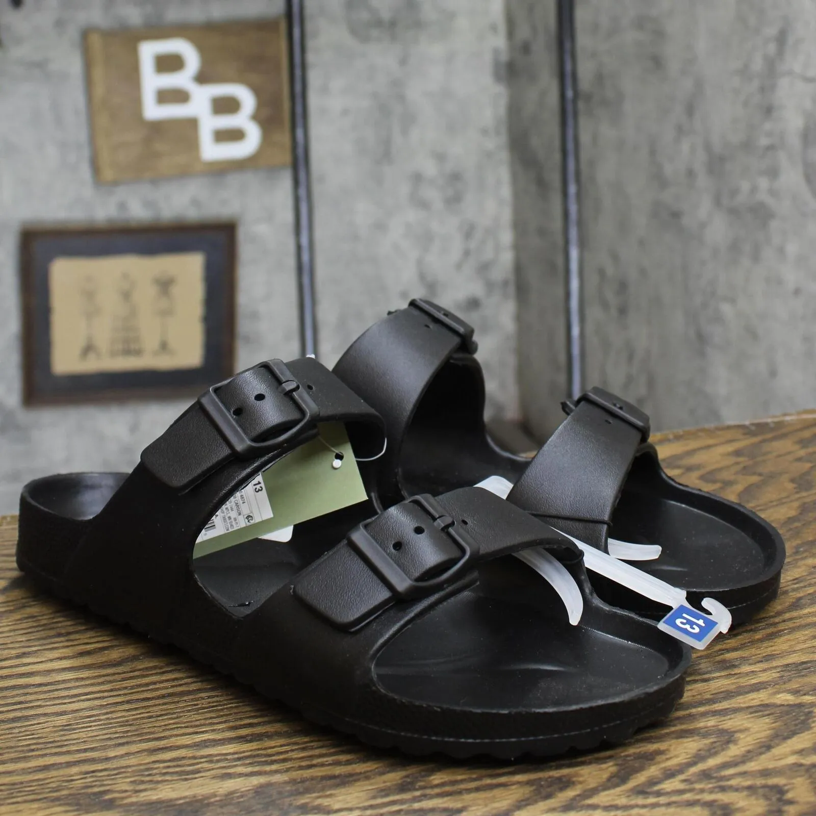 Goodfellow & Co Mens Carson Two Band Slide Sandals 86818922 Black 13M
