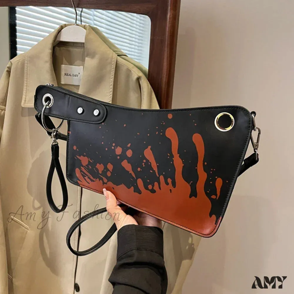 Gothic Unique PU Bag Clutch Leather Knife Design Shaped Halloween