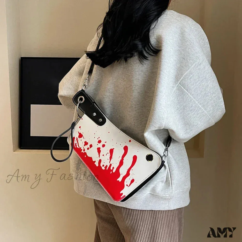 Gothic Unique PU Bag Clutch Leather Knife Design Shaped Halloween