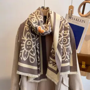 Graffiti Artisan Reversible Wrap – Gray and Cream