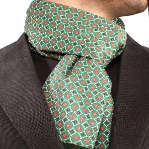 Green Yellow Mens Silk Scarf - Designer neck scarf for winters