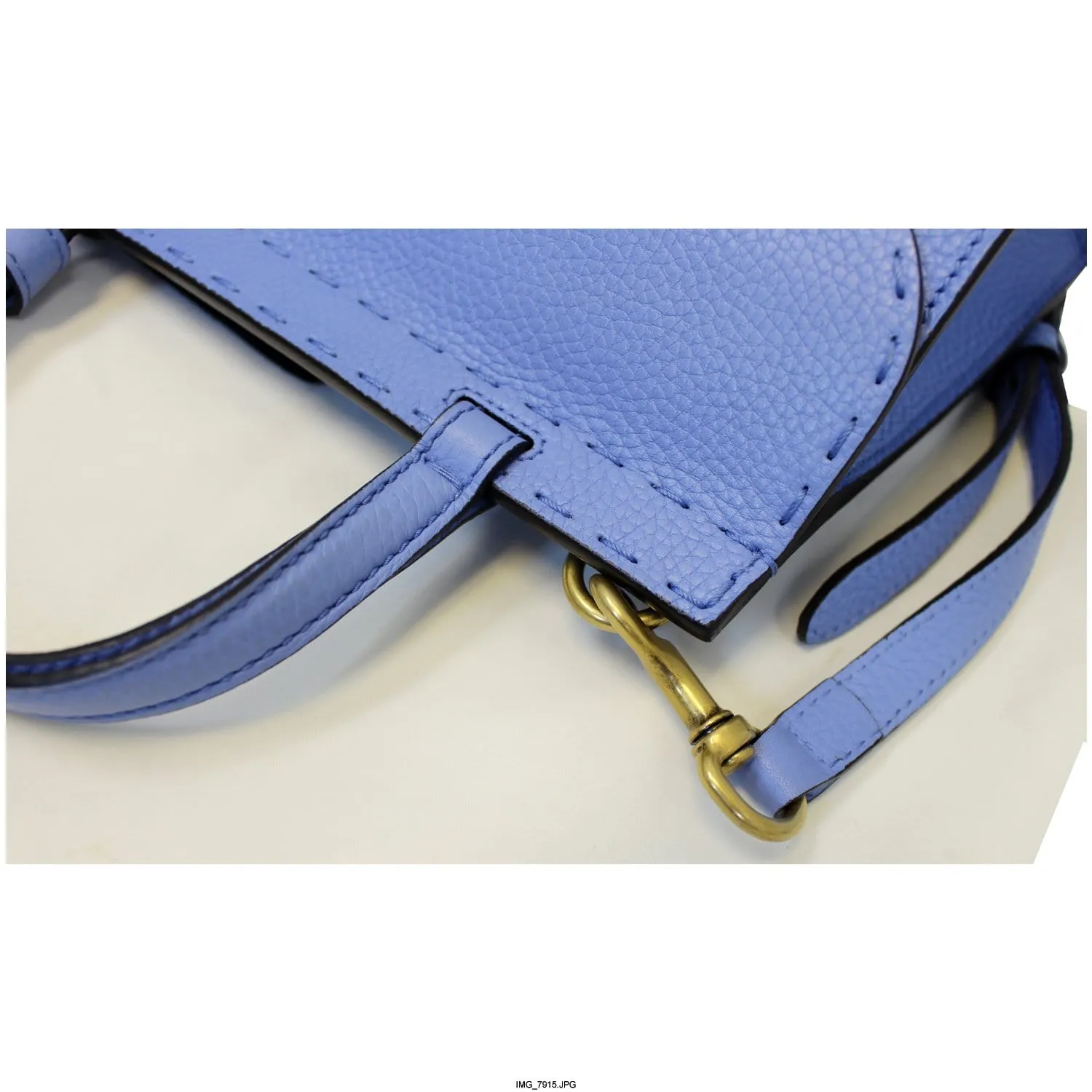 GUCCI GG Marmont Leather Top Handle Shoulder Bag Blue 442622